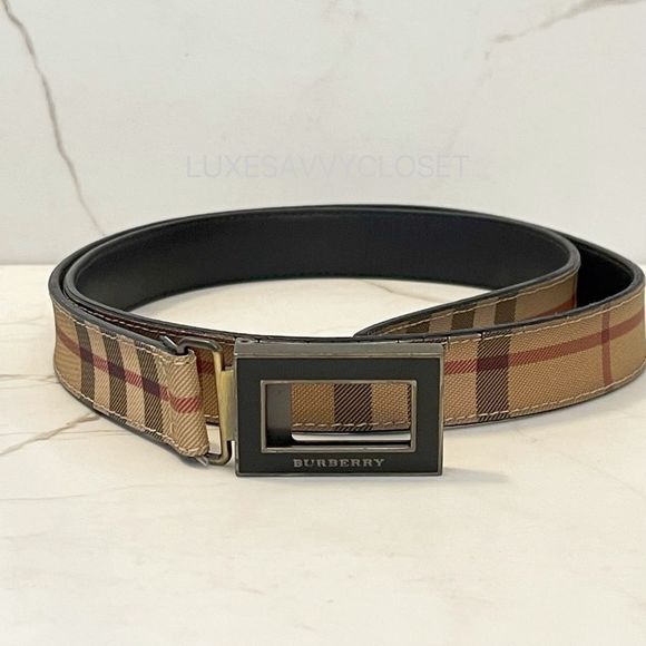 BURBERRY VintageĀ Check Leather Belt - Picture 2 of 8